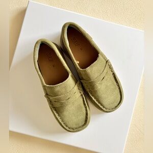 MINI | Zara Kids Suede Loafers | Olive Green | Size 27